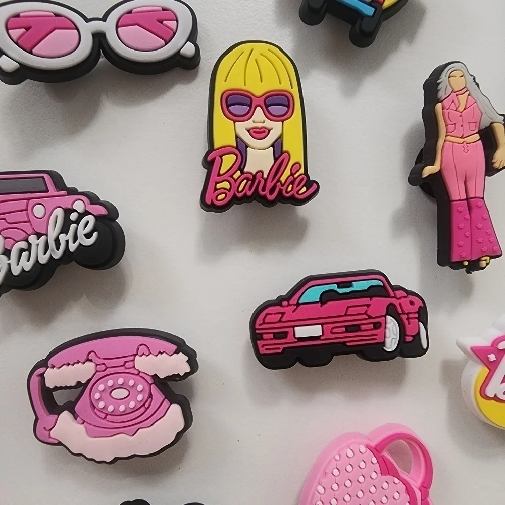 NEW Barbie Pink Cowgirl Doll Bundle 11 Shoe Charms Crocs